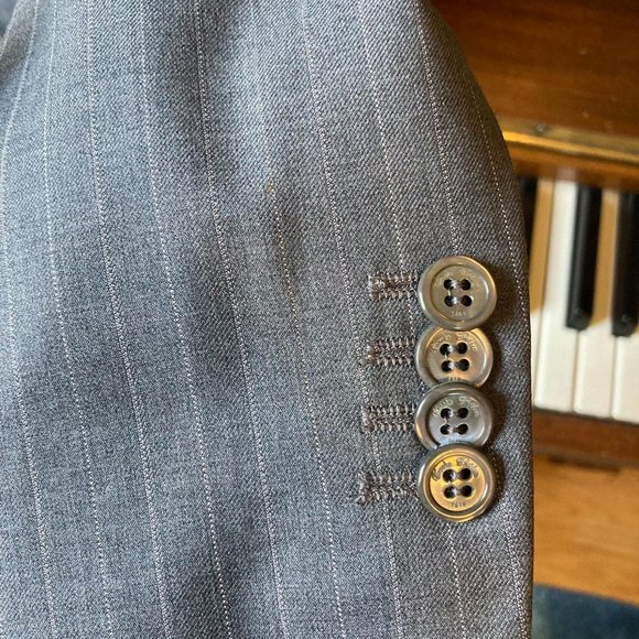 Brooks Brothers wool blazer - dove gray with white pinstripes - Picture 3 of 6